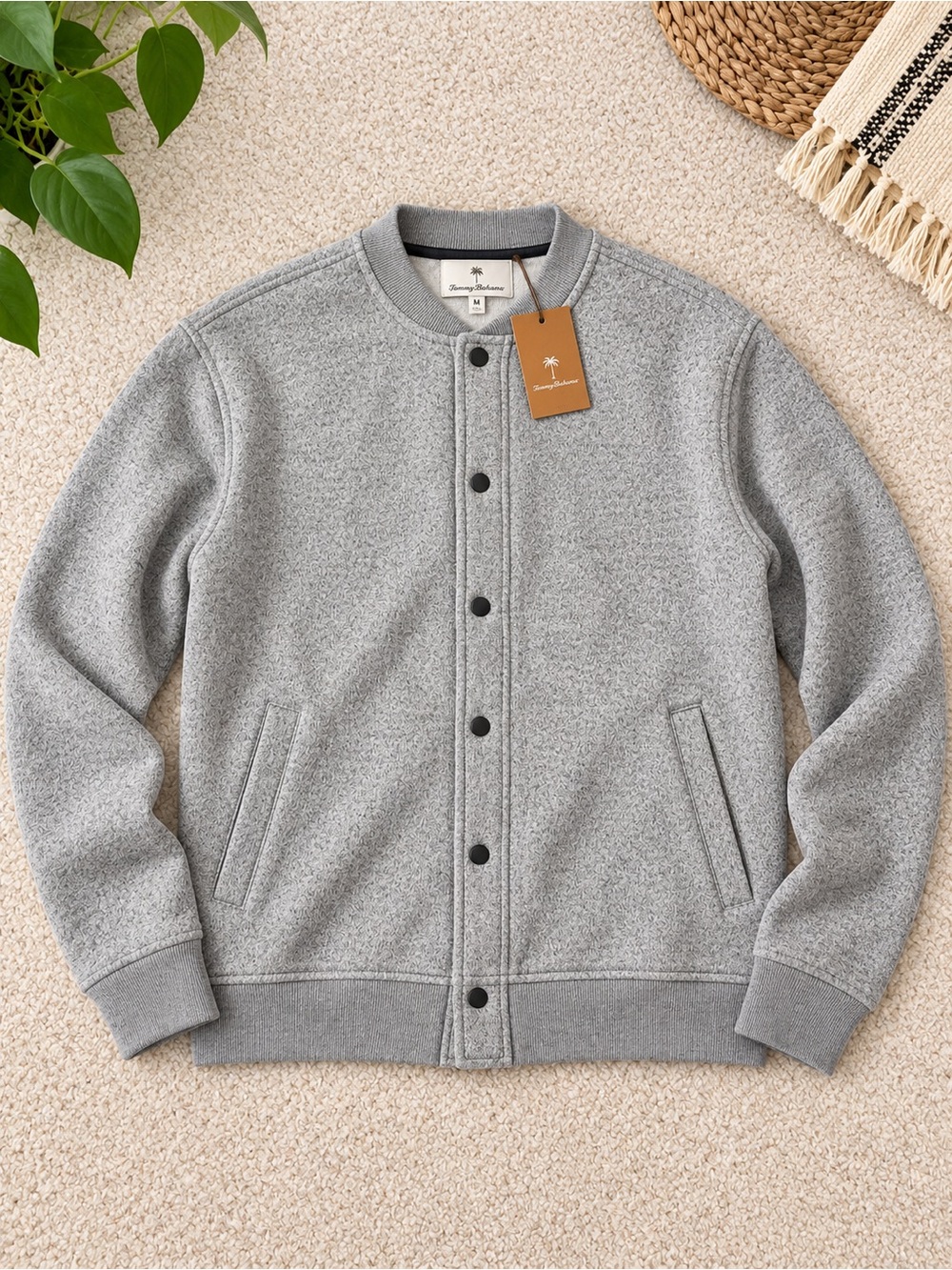 Goodfellow & Co Gray Bomber Jacket with Snap-Front
